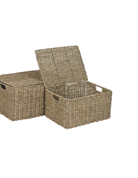 CESTA SET 3 FIBRA METAL 46X36X26 BAUL NATURAL