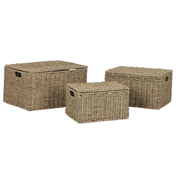 CESTA SET 3 FIBRA METAL 46X36X26 BAUL NATURAL