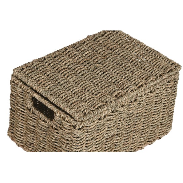 CESTA SET 3 FIBRA METAL 46X36X26 BAUL NATURAL