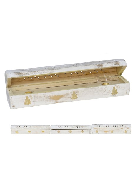 CAJA PORTA INCIENSO 3STD ARTHA WHITE 30,5CM