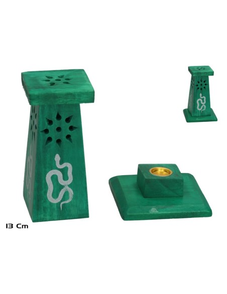 TORRE PORTA INCIENSO 13CM VERDE