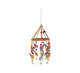 COLGANTE 16 ELEFANTES SUERTE 24X51CM