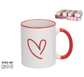 JARRA MUG GRES BASIC HEART 330ML