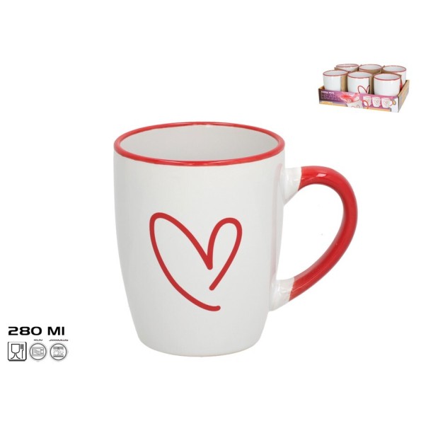 JARRA MUG GRES HEART 280ML