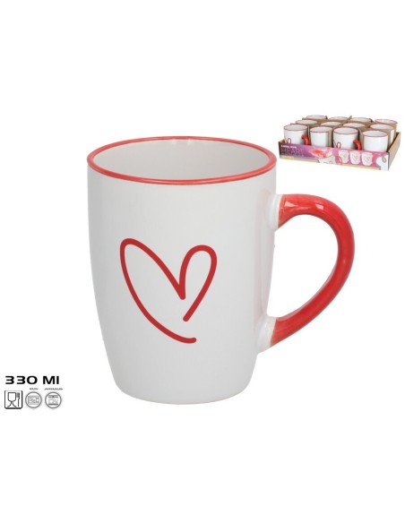 Taza Mug Gres Heart 330ml - Regalos al por Mayor San Valentín | Mundo Flor