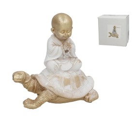 FIGURA BUDA SOBRE TORTUGA 17X11,5X17 CM RESINA