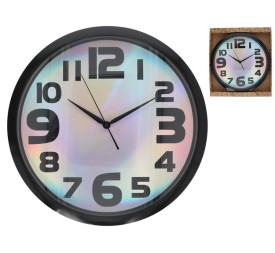 RELOJ DE PARED BRILLANTE NEGRO 39,8X39,8X4 CM