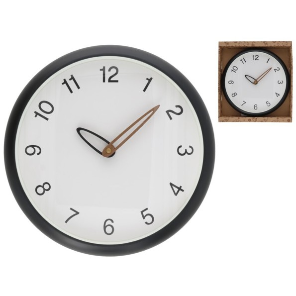 RELOJ DE PARED FASHION NEGRO 30 CM