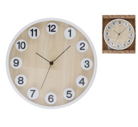 RELOJ DE PARED MADERA NUMEROS 3D HAKIN 30 CM
