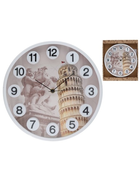 RELOJ DE PARED NUMEROS 3D PISSA 30 CM