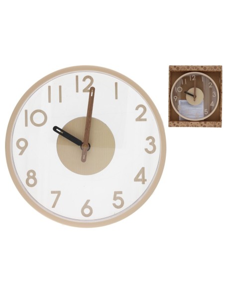 RELOJ PARED EFECTO MADERA JAHIR 30 CM RELOJ PARED EFECTO MADERA JAHIR 30 CM