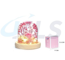 CUPULA LED FLOR SECA ROSA 13.5CM