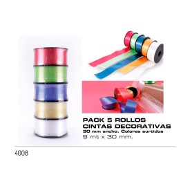 5 ROLLOS CINTA DECORATIVA 30MM X9M
