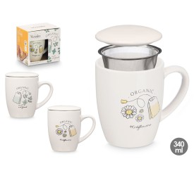TAZA PORCELANA ORGANIC TAPA FILTRO SURT 2 340ML