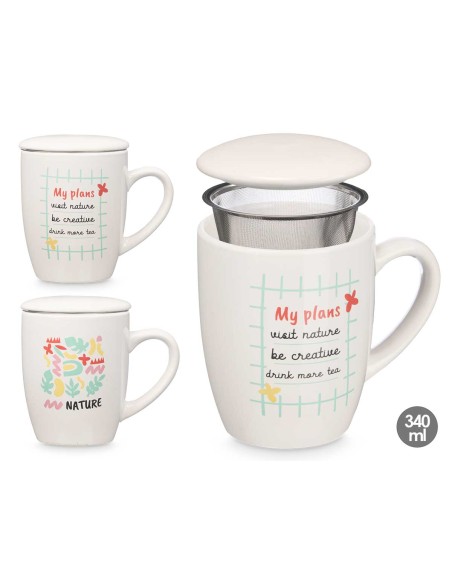 TAZA PORCELANA NATURE TAPA FILTRO SURT 2 340ML