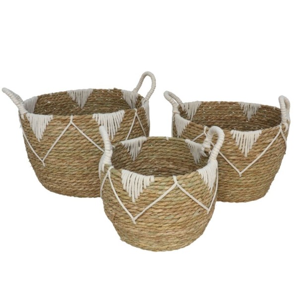 SET 3 CESTAS REDONDAS CON ASAS BURUNDI