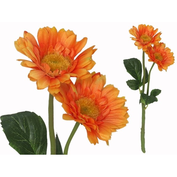 VARA GERBERA X2 -43CM (NARANJA)