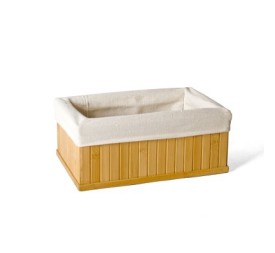 CESTA BAMBU CON TELA 22X14X11 CM