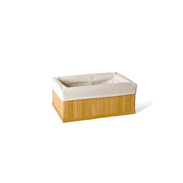 CESTA BAMBU CON TELA 22X14X11 CM