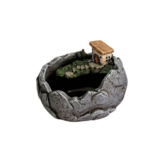 MACETERO CACTUS PIEDRA JARDIN DUENDE M 17,8x15,1x12,8 cm.