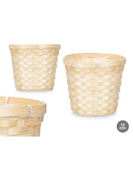 CUBRE MACETAS REDONDO BAMBU TRENZADO 19CM CUBRE MACETAS REDONDO BAMBU TRENZADO 19CM