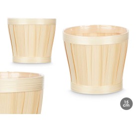 CUBRE MACETAS REDONDO BAMBU 15CM