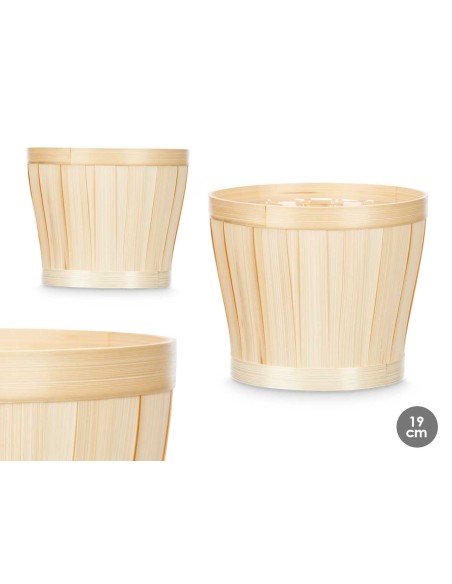 CUBRE MACETAS REDONDO BAMBU 19CM