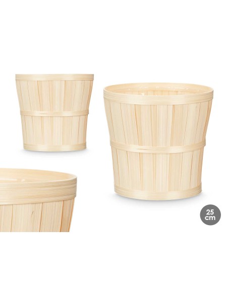 CUBRE MACETAS REDONDO BAMBU 25CM