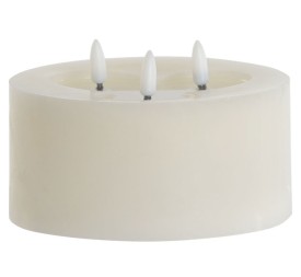 VELA LED CERA 15X15X7 3MECHAS BEIGE