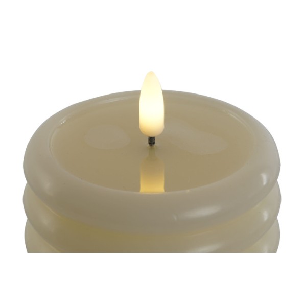 VELA LED CERA 8,5X8,5X12 3D BLANCO