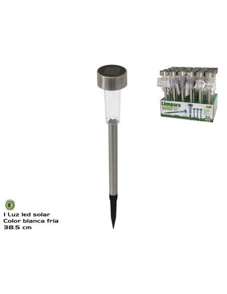 LÁMPARA SOLAR ACERO LED 38.5X5.5CM