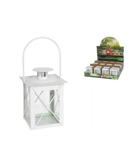 FAROL PORTAVELAS ALBA BLANCO 16X7.5CM