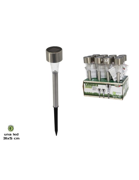 LÁMPARA SOLAR ACERO SILA 1LED 31.2X4.6CM XXXXXX