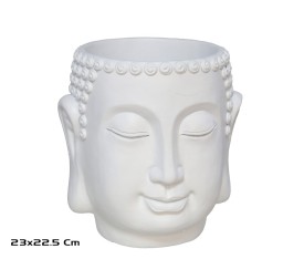 MACETERO BUDA BIANCO BRILLO 23X22.5CM