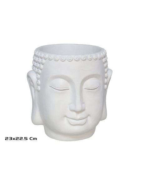 MACETERO BUDA BIANCO BRILLO 23X22.5CM