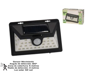 LUZ SOLAR 32 LED C/SENSOR 15.8X10.5X4.5C