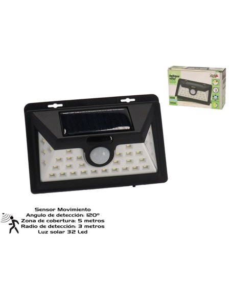 LUZ SOLAR 32 LED C/SENSOR 15.8X10.5X4.5C