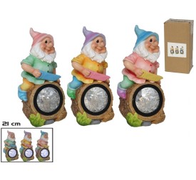 GNOMO SERRANDO C/LUZ SOLAR 10,5x10x21CM