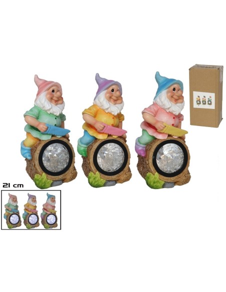 GNOMO SERRANDO C/LUZ SOLAR 10,5x10x21CM