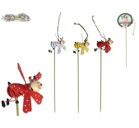 MOLINILLO DE VIENTO ABEJA 10X11X40CM 3 SURTIDOS