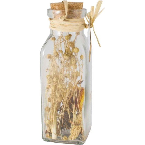 DRIED FLOWER ARRANGEMENT IN BOTTLE 6.5x19cm 1pc DISPLAY A/6