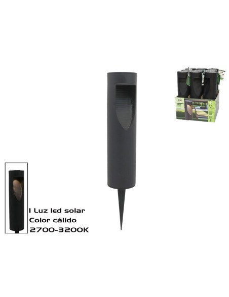 LAMPARA SOLAR PLUTON LUZ CALIDA PLASTICO 8X45,5CM
