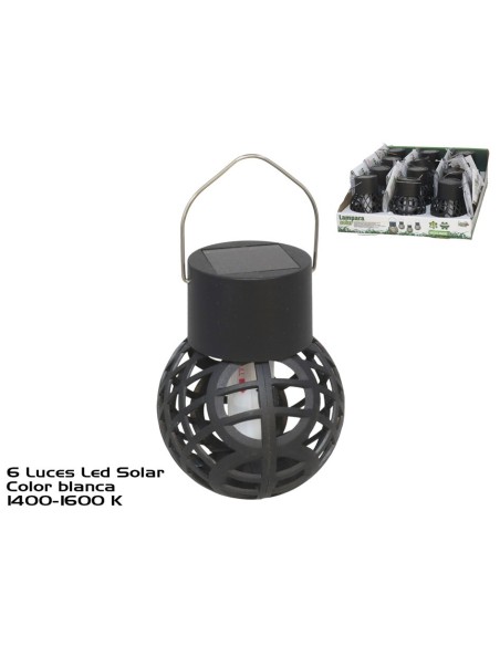 LAMPARA SOLAR COLGANTE EFECTO LLAMA 6 LED 7X9 CM
