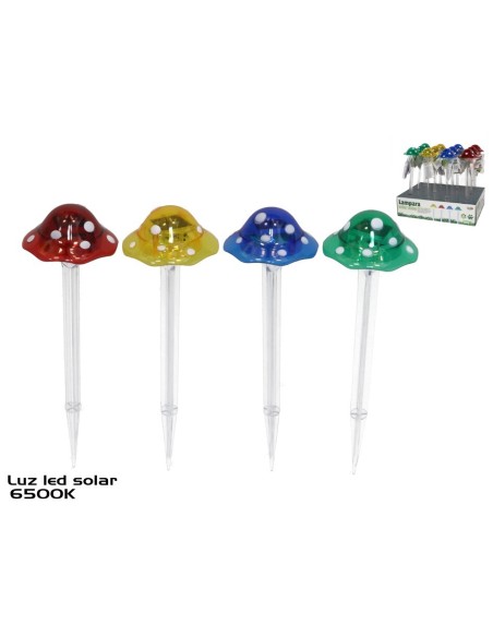 LAMPARA SOLAR SETAS 4 SRT 1LED 8,7X8,7X33 CM