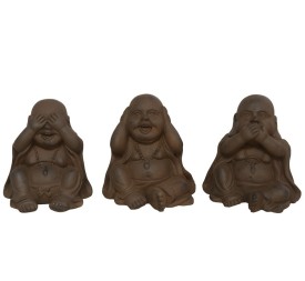 BUDA SENTADO DEC. MARRON 3 SRT 10X8X12 CM