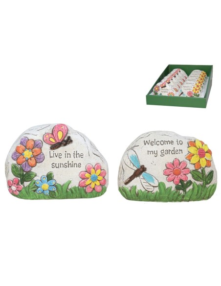 PIEDRA DECORADA CON FRASE 2 SRT 10,5X4X7 CM