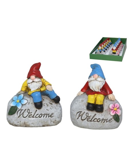 PIEDRA CON GNOMO SENTADO 2 SRT 14X13,8X12,7 CM