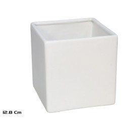MACETERO ADARA BLANCO CERAMI. 12,8X12,8X12 CM