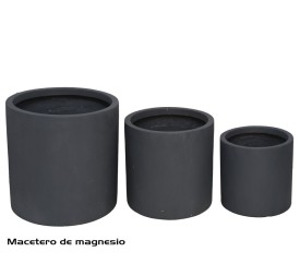 MACETERO X3 KENDRA MAGNESIO 40X40X40 CM OSCURO