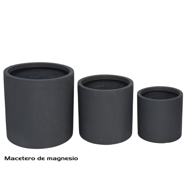 MACETERO X3 KENDRA MAGNESIO 40X40X40 CM OSCURO